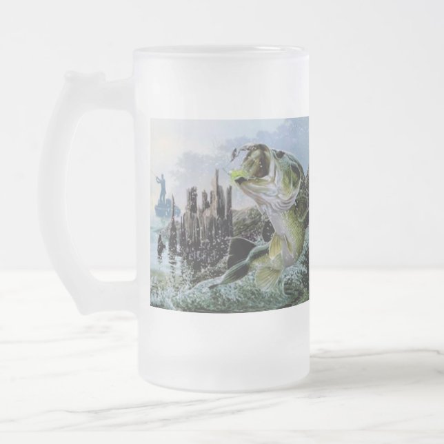Fishing Walleye Father's Day Frosted Beer Mug (Left)