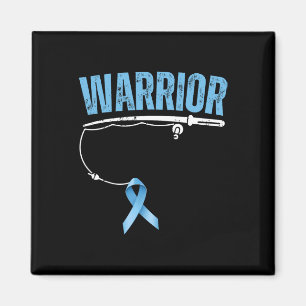 Fishing Warrior Prostate Cancer Fisherman Light Bl Magnet