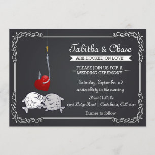 Fishing Wedding Invitation - Kissing Fish
