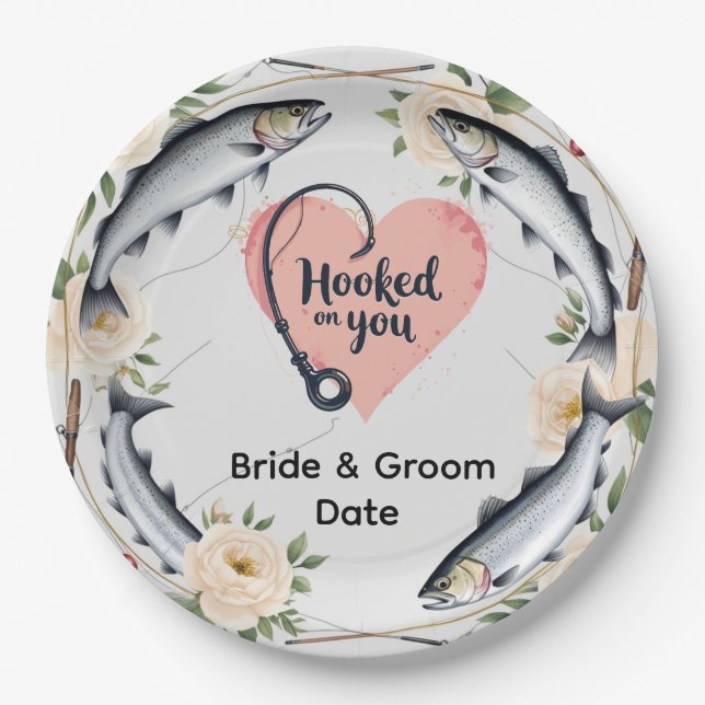 Fishing  Wedding themed for Fishing lovers  Paper Plates (Front)