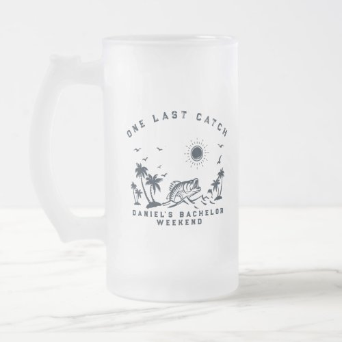 Fishing Weekend Trip Funny Bachelor Party  Frosted Glass Beer Mug