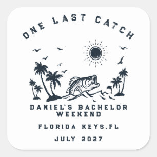 Fishing Weekend Trip Funny Bachelor Party Square Sticker