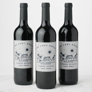 Fishing Weekend Trip Funny Bachelor Party  Wine Label