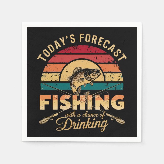 FISHING With A Chance Of DRINKING Napkins (Front)