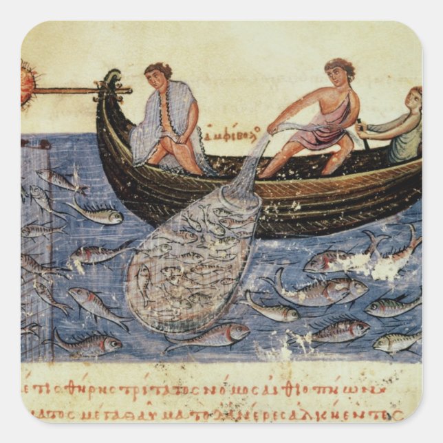 Fishing with a Net Square Sticker (Front)