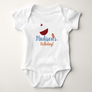 Fishing with Bait First Birthday Party Name     Baby Bodysuit