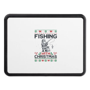 Fishing With Christmas Santa Holiday Hitch Cover