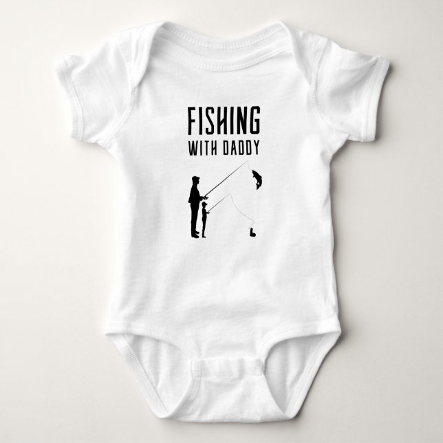 Fishing with daddy baby bodysuit (Front)