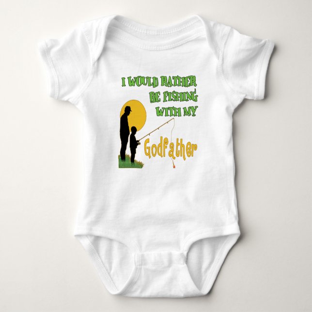Fishing With Godfather Baby Bodysuit (Front)
