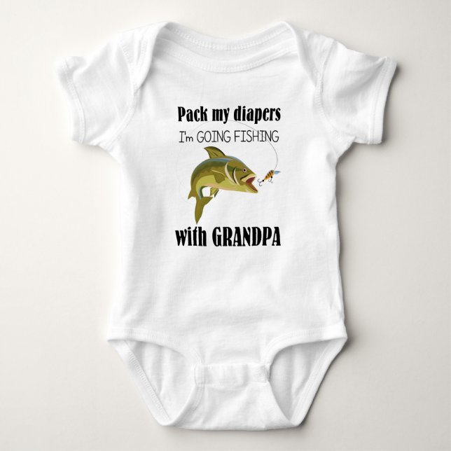 Fishing with Grandpa  Baby Jersey Bodysuit (Front)