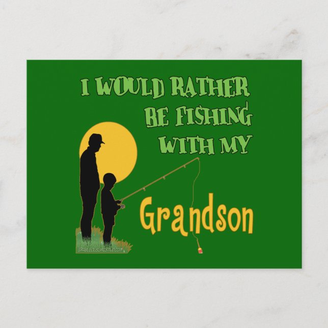 Fishing With Grandson Postcard (Front)