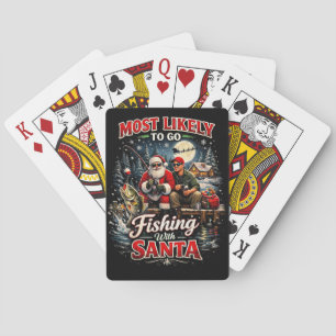 Fishing with Santa Poker Cards