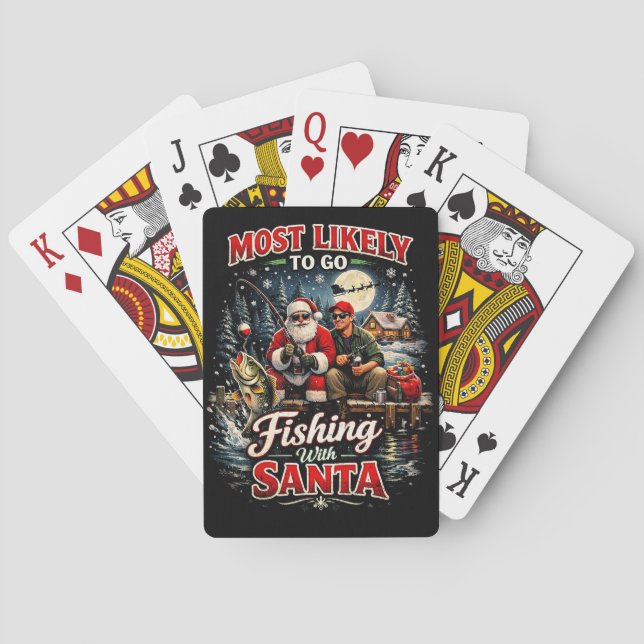 Fishing with Santa Poker Cards (Back)