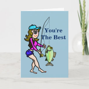 Fishing Woman Cards & Templates