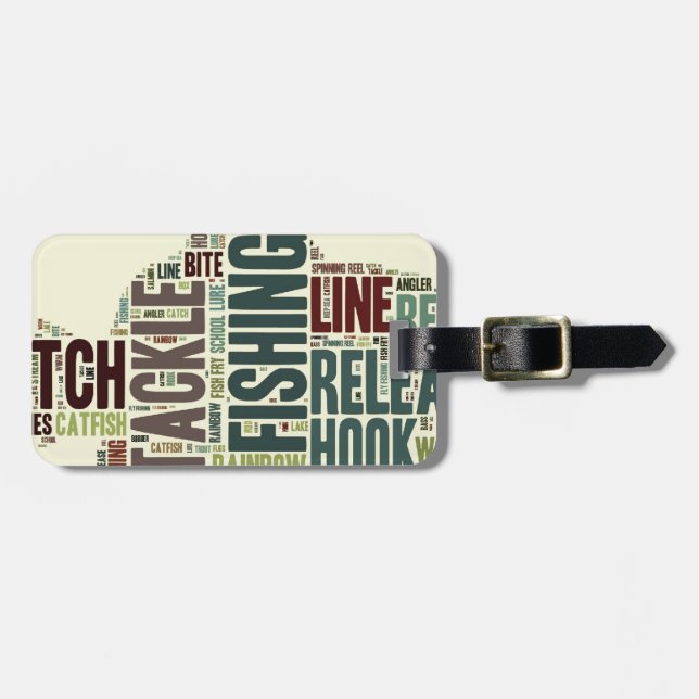 Fishing Word Cloud Luggage Tag (Front Horizontal)
