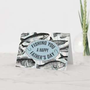 Happy Father's Day Card, Watercolor Fly Fishing Card, d3