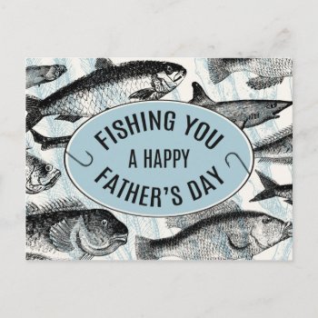 Fishing You A Happy Father's Day Postcard by Orabella at Zazzle