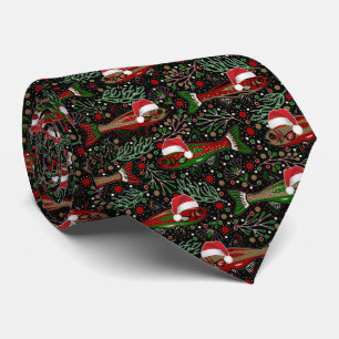 Fishing You a Merry Christmas Red Green Trout Neck Tie
