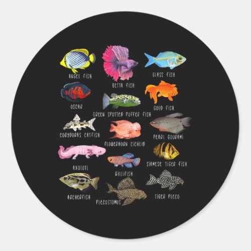 Fishkeeping Fish Species Biology Types Of Classic Round Sticker