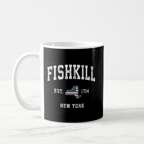 Fishkill New York Ny Vintage American Flag Sports  Coffee Mug