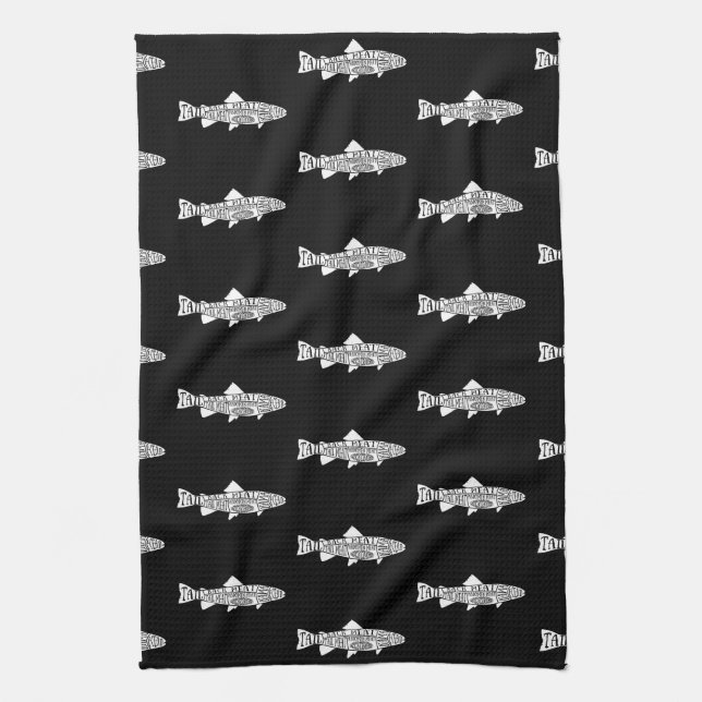 Fishmonger Kitchen Tea Towel | Seafood (Vertical)