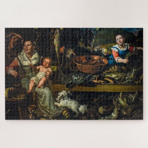 Fishmongers by Vincenzo Campi Painting Jigsaw Puzzle