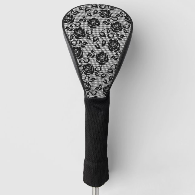 Fishnet Black Lace Golf Head Cover (Front)