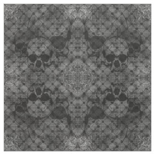 Fishnet Damask Skulls Goth fabric