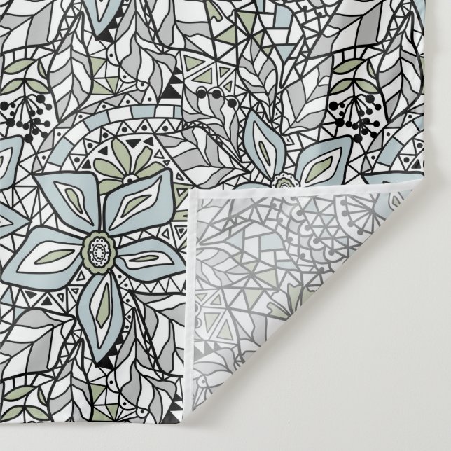 Fishnet lace floral pattern white pink black tapestry (Detail)