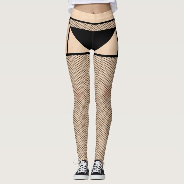 Fishnet Stockings and Black Knickers Leggings (Front)