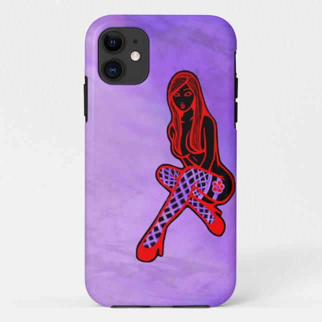 Fishnets and Flower Pin-Up (Purple Haze) Case-Mate iPhone Case (Back)