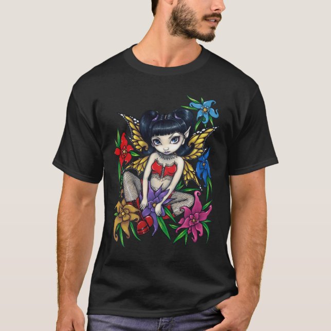Fishnets And Flowers goth fairy Shirt (Front)