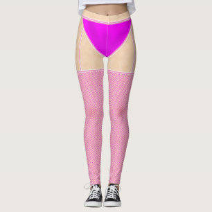 Fishnets Stockings Hot Pink with Knickers Leggings