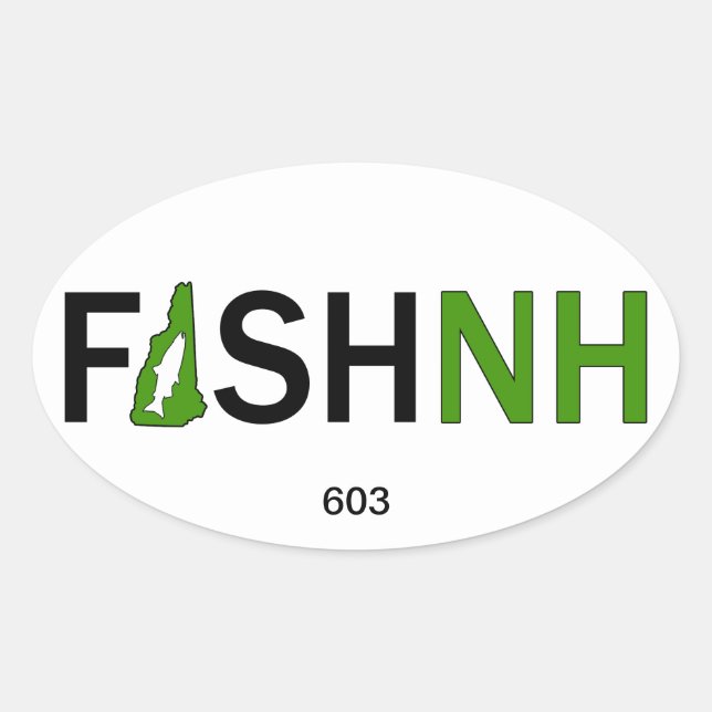 FISHNH New Hampshire Fishing Sticker - 603 (Front)