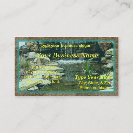Customizable Fishpond card business card templates
