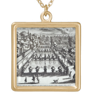 Fishponds at Villa d'Este, Tivoli, from 'Le Fontan Gold Plated Necklace