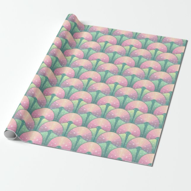 Fishscale pattern wrapping paper (Unrolled)