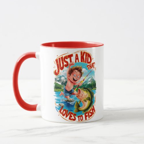 Fishy Adventure Just a Kid That Loves To Fish Mug