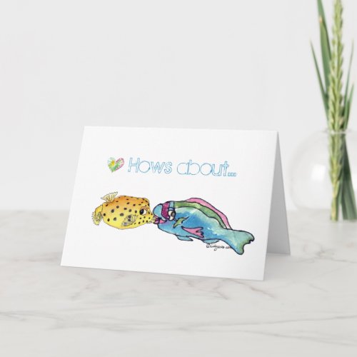 Fishy Big Wet Kiss Valentine Card