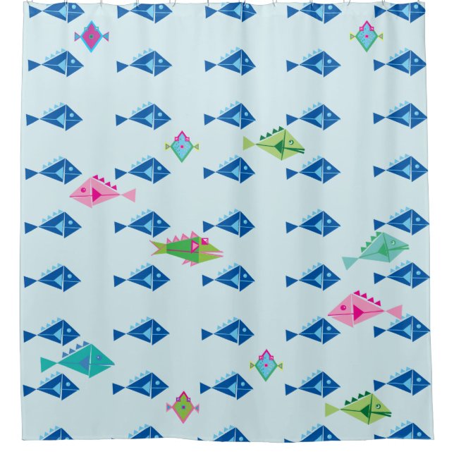 Fishy fishy fish shower curtain (Front)