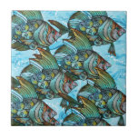 Fishy Fishy Tile<br><div class="desc">Fishy, fishy in the brook, Papa catch him with a hook. Mama fry him in the pan Kimmie eat him like a man. A poem we would recite to my brother, when we were little kids, and then we would pounce on him and tickle him on the belly. This is...</div>