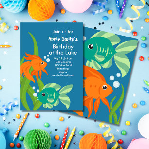 Fishy Lakeside Birthday Party Invitation