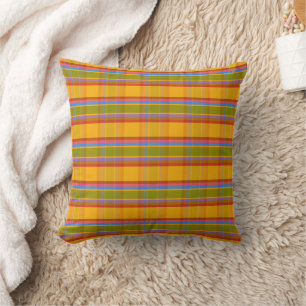 Fishy Plaid FAITT Throw Pillow