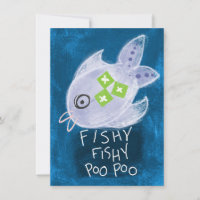 Fishy Poo Fish Greeting Card - Funny Fishing