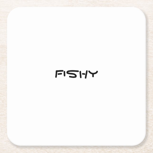 Fishy Square Paper Coaster (Front)