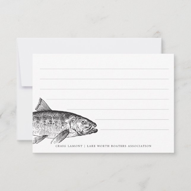 Fishy Thoughts | Funny Personalized Stationary Note Card (Front)