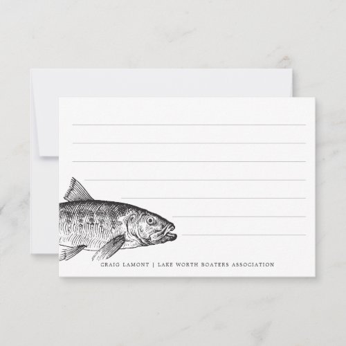 Fishy Thoughts  Funny Personalized Stationary Note Card