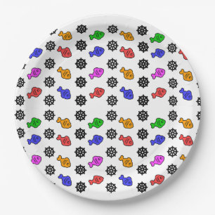 Fishy Wheels Kids  Paper Plates