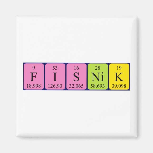 Fisnik periodic table name magnet (Front)