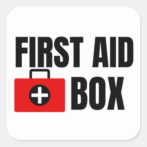 Fist aid box  square sticker